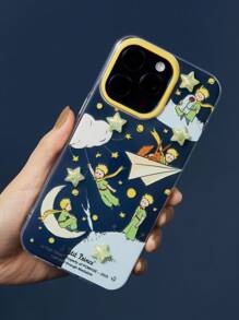 LE PETIT PRINCE X SHEIN 时尚趣味手机壳，印花保护套设计，立体星星点缀，适用于 11 - 17 Pro Max、月亮和星星 - 無色 - 查看 7