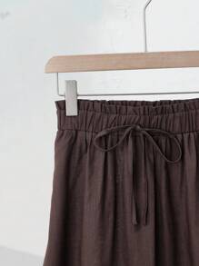 Rusticease 女士休闲打结亚麻裙 - 彩色 - 查看 5