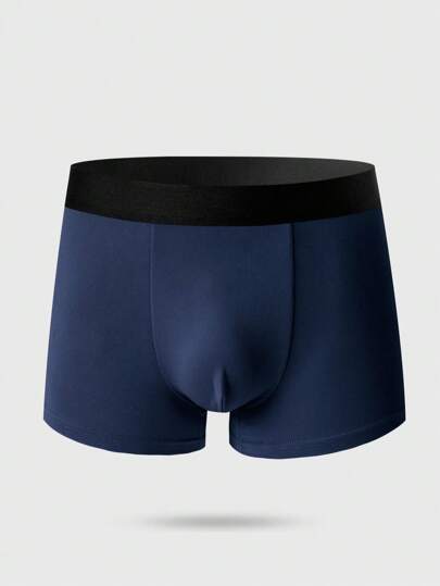 SHEIN 10pcs/Pack Men's Casual Contrast Color Elastic Waist Boxer Briefs Multipack Trunk