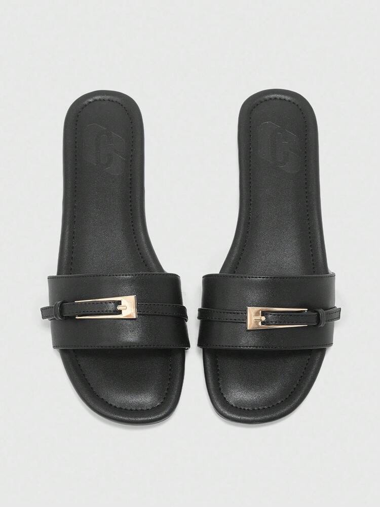 CUCCOO BIZCHIC Women's Brown Comfortable Spring/Summer Fashionable Buckle Decor Sandals For Christmas Spring Shoes Summer Shoes