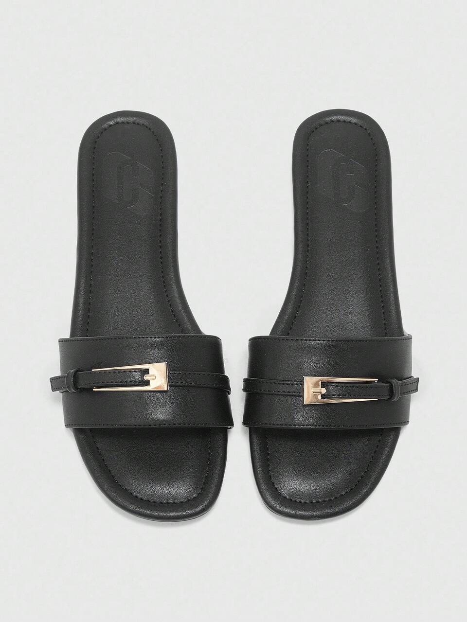 CUCCOO BIZCHIC Women's Brown Comfortable Spring/Summer Fashionable Buckle Decor Sandals For Christmas Spring Shoes Summer Shoes