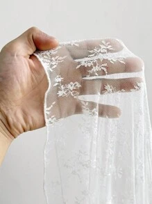 Sweetra Váy mini xếp ly ren thời trang cỡ lớn dành cho nữ, mùa hè - trắng - Xem 7