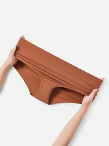 LUVLETTE 3条装透气棉质基础款高腰三角裤女士内裤套装 - 大地色 - 舒适 - 彩色 - 查看 11