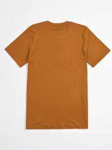 SHEIN LUNE 音乐节印花圆领女式 T 恤 乡村女孩穿着靴子做图案 T 恤女式上衣 - 駝色 - 查看 2