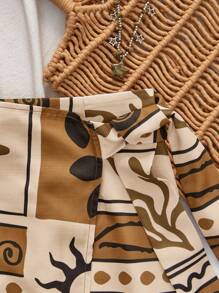 Travachic 多色短款两件套，搭配 V 领上衣和拉链波西米亚风半身裙，两件套女士夏季套装，波西米亚风两件套，棕褐色两件套沙漠装，编织图案印花，女士休闲夏季度假装，波西米亚海滩度假装，波西米亚风时尚，节日装，女士海滩装，女士夏季装，毕业装，女士生日装，海滩必备品，女士机场装，欧洲夏季装，女士乡村装，返校装，返校节装，老钱风格女士，街头女士，Y2k，夜间外出，秋季服装，冬季服装，可爱，外出装 - 彩色 - 查看 3