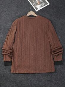 Manfinity Dauomo Men's Casual Solid Color Front Button T-Shirt, Versatile For Summer - Brown - View 2