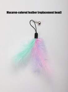 PETSIN 1 Powerful Suction Cup Cat Toy With A Cute Cat Head Shape, Self-Entertaining And Amusing For Cats, Detachable, Can Be Held, Can Ads A Long Rod Steel Wire Cat Toy, Replaceable Feather With Bell Pet Toy, Cat Toy, Pet Supplies - Multicolor - View 12