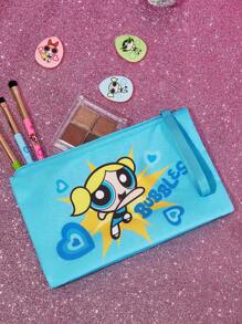 THE POWERPUFF GIRLS X SHEIN 1pc Polyester Blossom, Bubbles, Buttercup Pattern Lightweight Cosmetic Bag, Suitable For Storing Cosmetics, Stationery, Daily Necessities, Digital Products, Great For Commuting, School, Travel, Suitable For Men, Women, Students,Bubbles, Blossom, Buttercup, Friendship, Love,Y2K - Multicolor - View 7