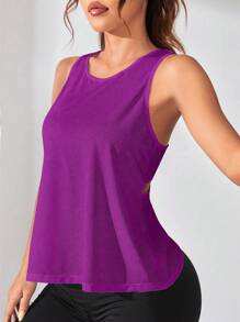 Slayform 女式交叉露背健身背心，适合日常锻炼，紫色健身上衣，交叉健身上衣，露背健身上衣，女式健身上衣，露背健身上衣，露背健身上衣，女式健身上衣，交叉背健身上衣，女式健身上衣，女式健身上衣 - 紫色 - 查看 5