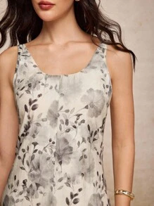 House of One Floral Printed Transparent Sleeves Low Back Maxi Dress Women Elegant Summer Autumn Floral Midi Dress Summer Dress For Women Women Sundress Elegant Summer Dress Midi Sundress Summer Dresses For Women Floral Sundress Sleeveless Midi Dress Women Midi Dresses Summer Dress Women Sleeveless Summer Dress Fall Outfits Business Professional Women Business Casual Woman