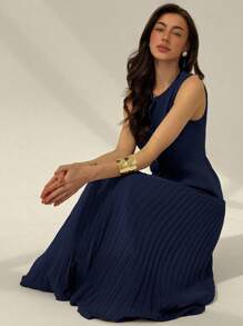 Aloruh Women 2pcs Solid Color Button Front Sleeveless Top And Mini Skirt Suit Set In Fall/Winter