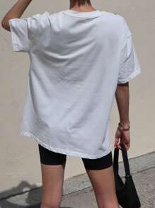 DAZY Débardeur court décontracté en patchwork de dentelle pour femmes - Blanc - Voir 3