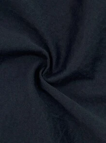 Manfinity Dauomo 男士休闲纯色长袖衬衫 - 藏蓝色 - 查看 5