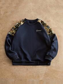 Manfinity NXTstreet 2件裝男士休閒圓領衛衣，柔軟舒適時尚，適合秋冬穿著 - 藏蓝色 - 查看 1