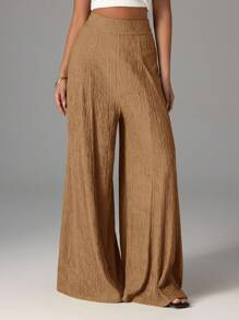 Firerie Women's Elegant Casual High Waist Wide Leg Pants, Suitable For Beach, Airport , Palazzo