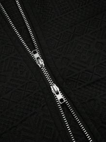 GlowEve Women's Casual Textured Fabric Zip-Up Lapel Motorcycle Jacket Fall Winter Cloth For Women