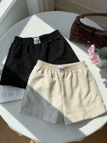 Comfortcana 2件套女式新款灯芯绒短裤套装 - 彩色 - 查看 5