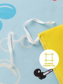 SpongeBob SquarePants | SHEIN 3 件套床上用品，柔软温暖的拉绒材质，蓝色条纹卡通图案羽绒被套，适用于单人床/双人床/大号床/特大号床 - 彩色 - 查看 10