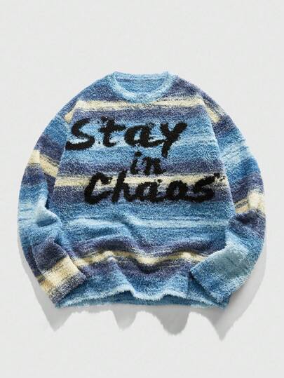 Street Life Jersey de manga larga de punto jacquard para hombre, otoño e invierno