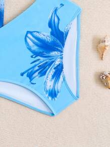 SHEIN 女童可爱碎花三角比基尼泳装套装（印花随机） - 彩色 - 查看 4