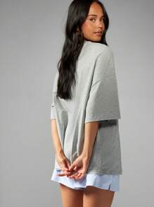 MISSGUIDED Oversized Inspirational Yoga Statement T-Shirt Relaxed Fit Drop Shoulder Leisure Wear Loungewear Question Print Cotton Blend Casual Top