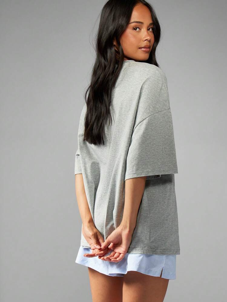 MISSGUIDED Oversized Graphic T-Shirt With Yoga Question Print