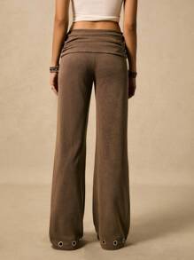 Easelle Boho Women Clothing Summer Casual Retro Metallic Confetti Brown Low Waist Mini Women Shorts - Brown - View 2