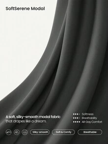 GLOWMODE Modal Silk Touch Oversized Long Sleeve Half-Zip Hoodie Fall - Black - View 5