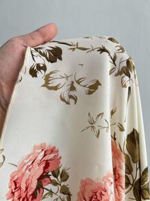 Elenzga 大码女式优雅浪漫碎花 V 领长裙 - 彩色 - 查看 6