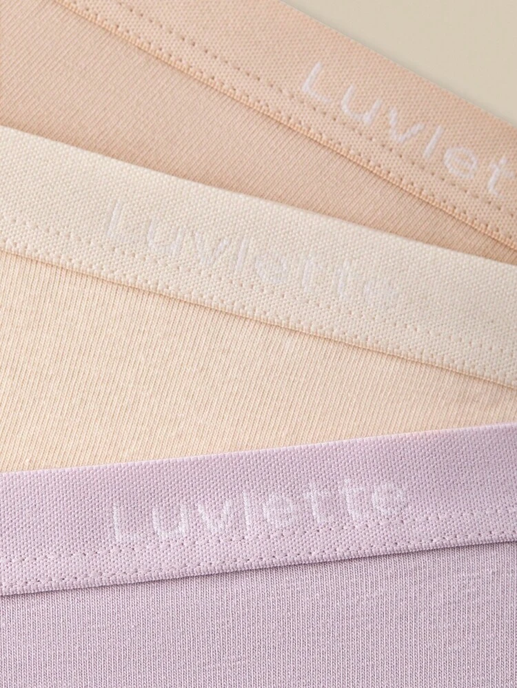 3-Pack High Rise Airy Cotton Basic Briefs Women Underwear Panties Set-Pastel Color Also Suitable For Teen Girl & Young & Kid