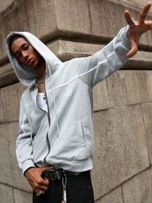 Manfinity EMRG Gothic Letter Print Sweatshirt For Young Men , Fall - Grey - View 5