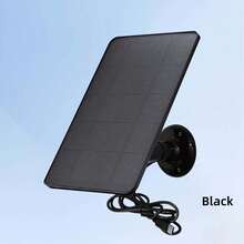 360°可旋转太阳能电池板充电器，适用于低压安防摄像头，兼容Micro USB和USB-C，可轻松安装门铃、灯和监控设备