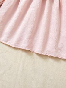 SHEIN Baby Girl Sweet Cute Embroidered Long Sleeve Dress - Pink - View 6
