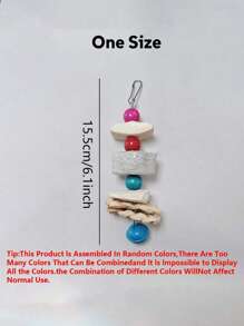 1pc Multi-Color Parrot Beak Grinding Calcium Stone With Bell Cage Toy, Floral Hanging Style Chew Toy, Suitable For Cockatiel, Lovebird, Parakeet, Hamster, Rabbit