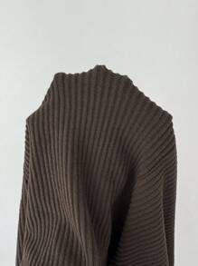 Elenzga Vestido elegante y romántico con cuello cuadrado y volantes en el bajo para vacaciones y uso diario para mujeres - Café - Ver 7