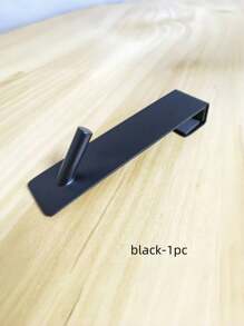 1pc Stainless Steel Shower Door Hook, Bathroom Frameless Glass Shower Door Extended Hook, Heavy Duty Towel Robe Hook - Black - View 7