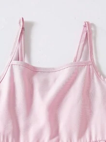 SHEIN 大码女童彩色蝴蝶印花两件套连衣裙，浅粉色 - 淺粉色 - 查看 4