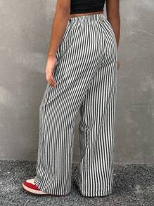 Coolane Kids Tween Girls Fall Clothes ,Striped & Printed Casual Daily Wear Girl  Long Pants,Back To School,Back To School Clothes, Striped Pants, Vertical Striped Pants Winter - Multicolor - View 5