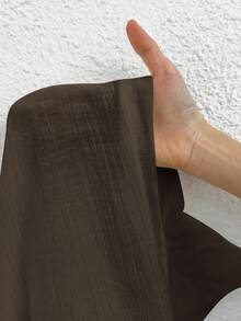 SHEIN PETITE Brown Blouse Loose Shirt - Brown - View 9