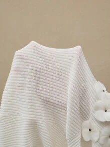 Anewsta 女式手工钩编花卉圆领长袖优雅毛衣针织套头衫秋冬 - 杏色 - 查看 8