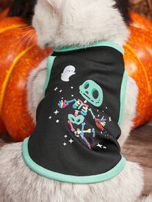 PETSIN 1pc Halloween Pet Costume Vest – Lightweight And Breathable Sleeveless Outfit For Cats And Dogs, Spooky & Festive Apparel Perfect For Halloween Parties, Trick Or Treat, Photoshoots, And Everyday Wear - Multicolor - View 6