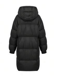 DAZY Men's Thick Hooded Black Padded Coat, Winter - Black - View 5