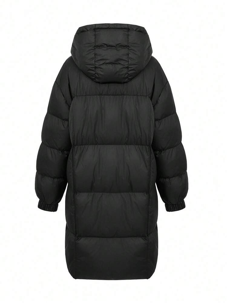 DAZY Men's Thick Hooded Black Padded Coat, Winter - Black - View 5