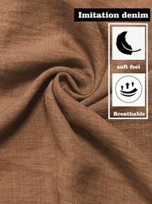 GlowEve 2件套女士不对称荷叶边下摆优雅上衣和裤子套装 - 咖啡棕 - 查看 8