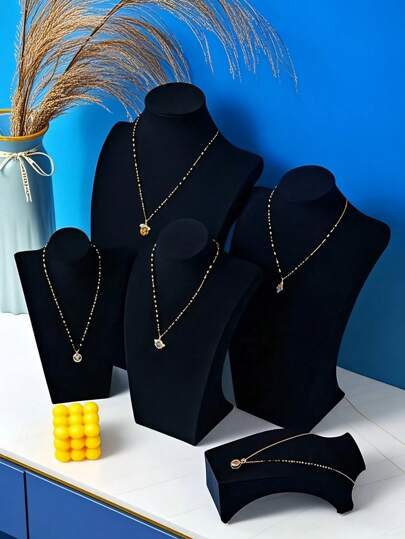 1 buc suport de afișare pentru colier din catifea neagră, suport premium pentru bust de manechin portret, pentru bijuterii, contor de călătorie, înapoi la școală