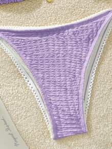 Swim Mod 女士海滩度假吊带比基尼套装 - 紫色 - 查看 5