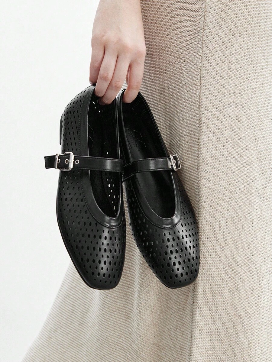 CUCCOO BIZCHIC Women's Fashion Commuter Versatile Casual Mary Jane Flat Shoes - Black - View 1