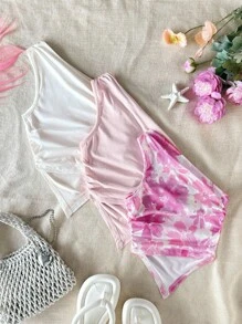 SHEIN 女童休闲舒适二合一不对称下摆短款吊带背心套装 - 彩色 - 查看 2