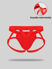 DrisQ 男士纯色性感镂空内裤 - 紅色 - 查看 2