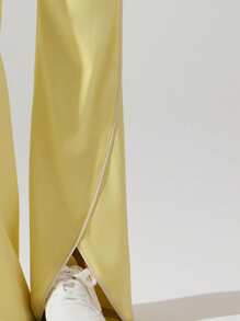 Fluxe 女士纯色高腰喇叭休闲紧身裤，百搭日常穿着